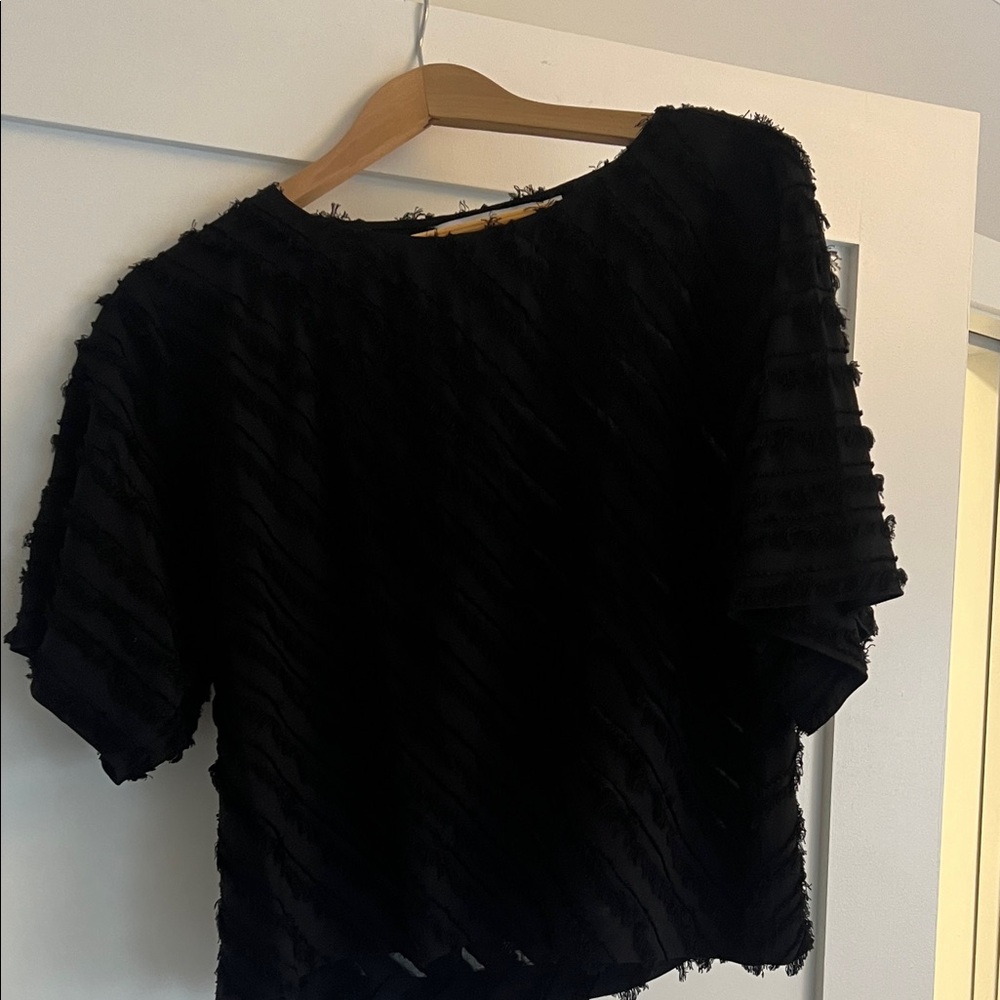 & Other Stories Black Textured Blouse